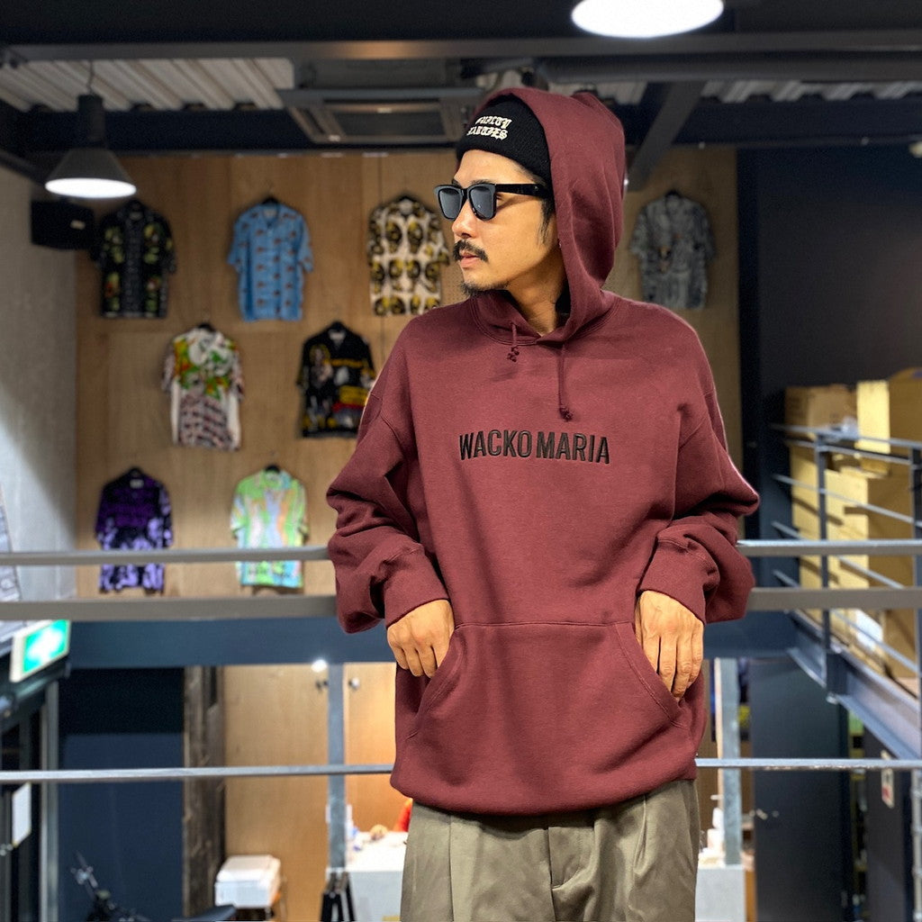 MIDDLE WEIGHT PULLOVER HOODED SWEAT SHIRT #BURGUNDY [23FW-WMC-SS07