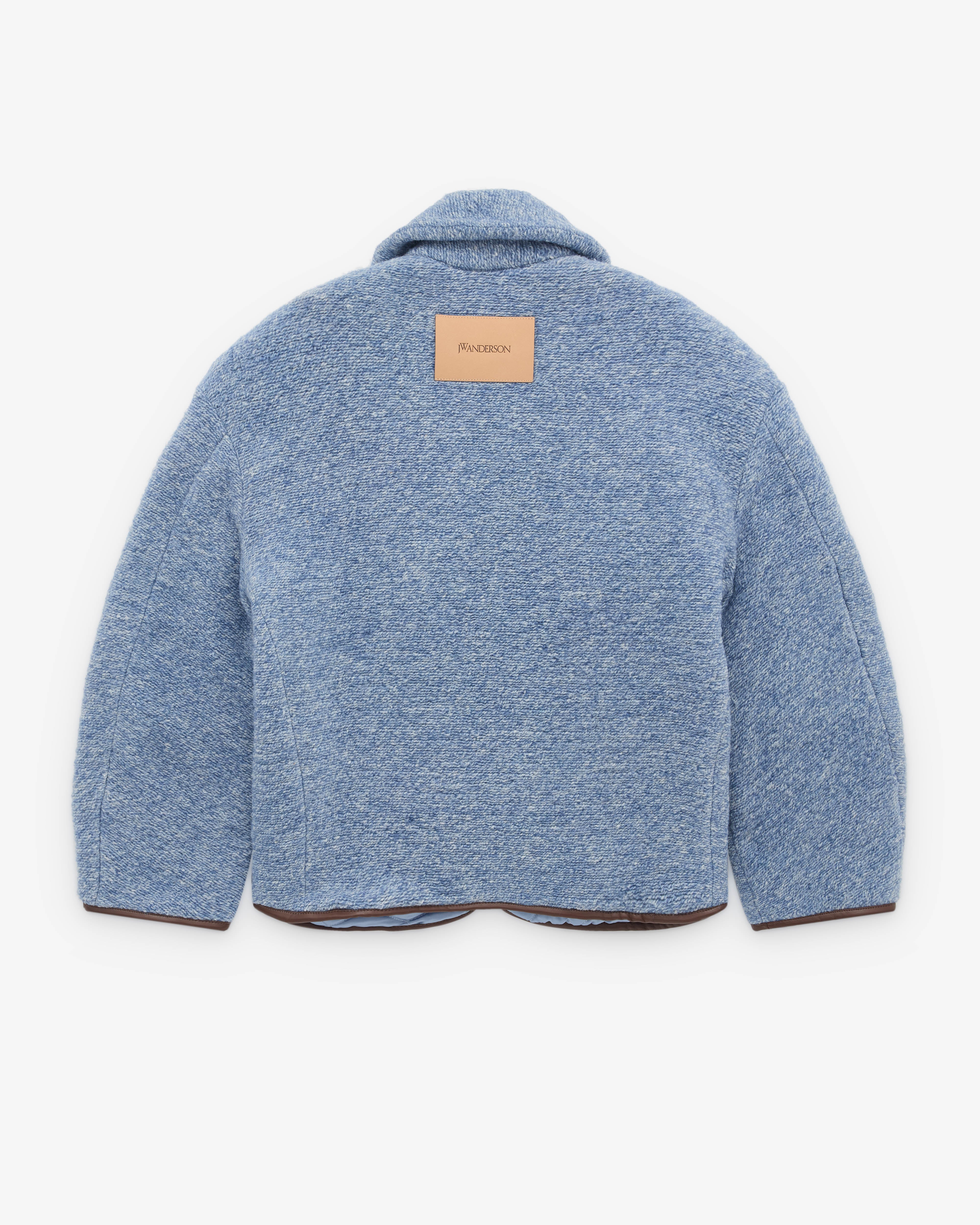 J.W. Anderson: Women's Contrast Trim Casual Jacket (Blue Melange
