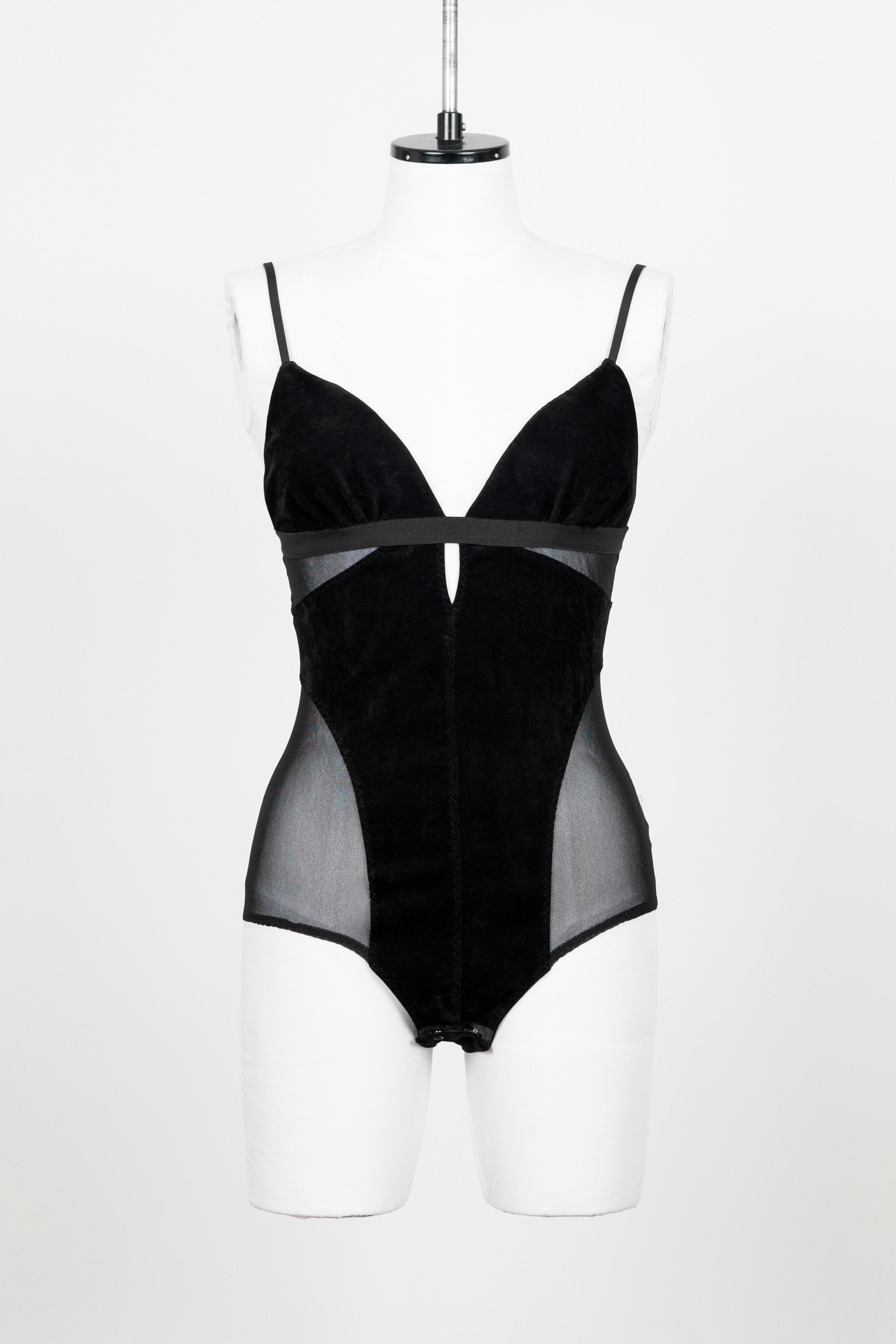 MESH COMBINED VELOUR BODYSUIT – FETICO Official Online Shop