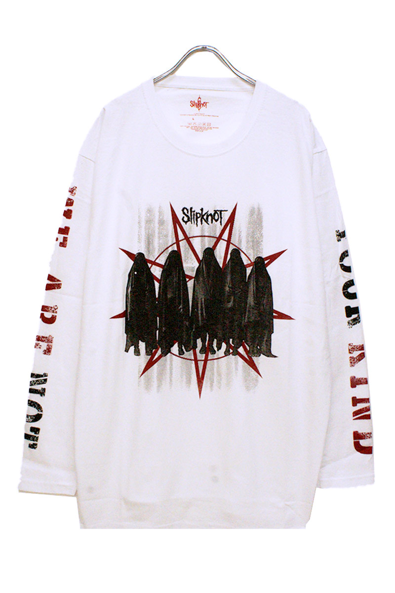 SLIPKNOT UNISEX LONG SLEEVED TEE: SHROUDED GROUP (BACK & ARM PRINT