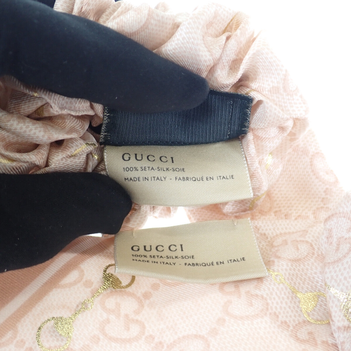 グッチ GUCCI GGシルク シュシュ 2個セット 770292_3G001_5878 ヘア