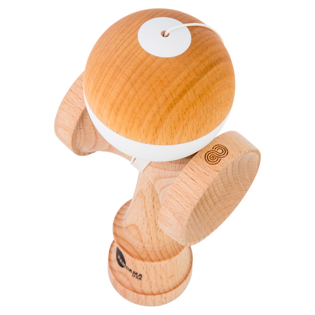 Kendama USA - Kaizen Half Split - JET Shape - Natural & White