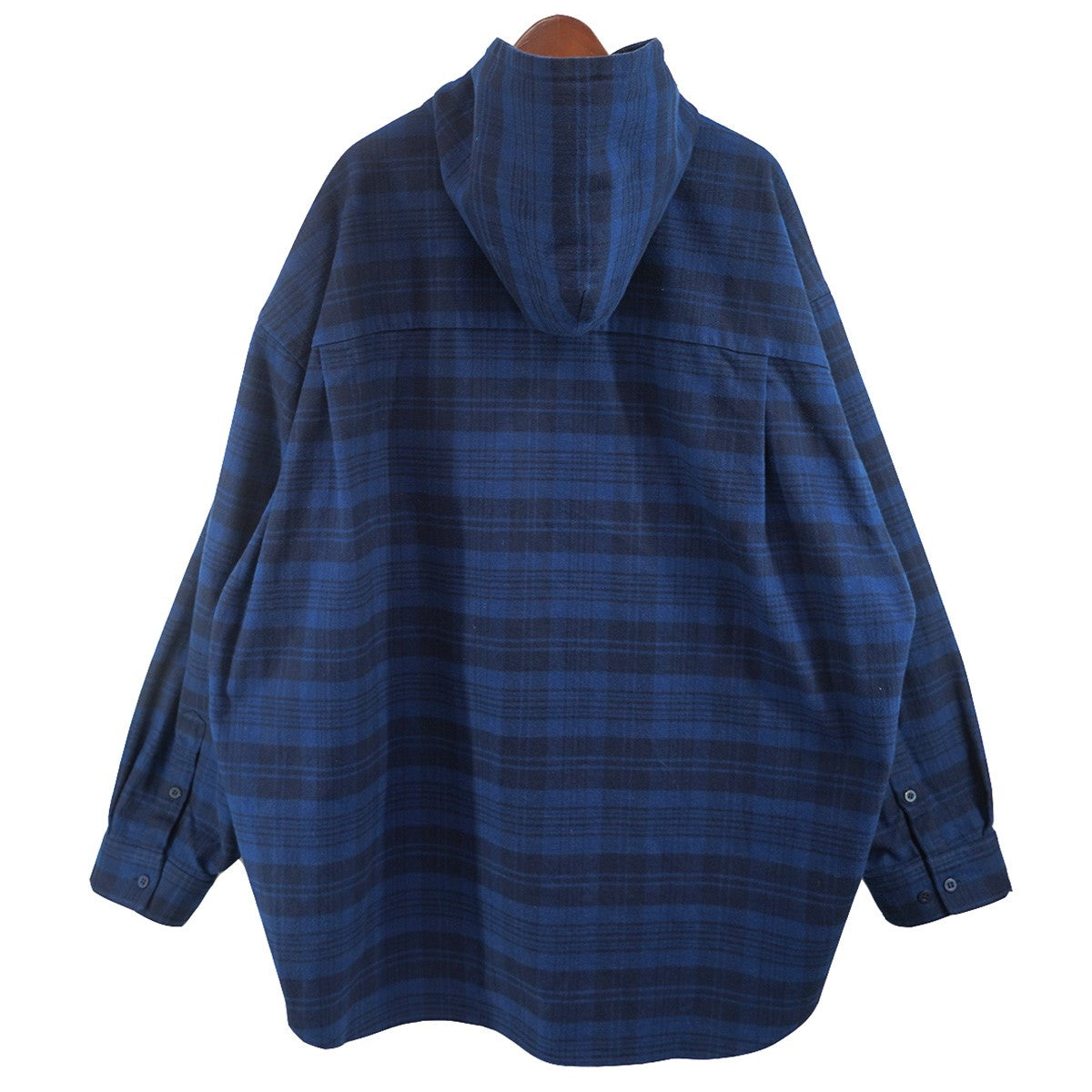 BALENCIAGA(バレンシアガ) 22AW Check Flannel Hooded Shirtロゴ