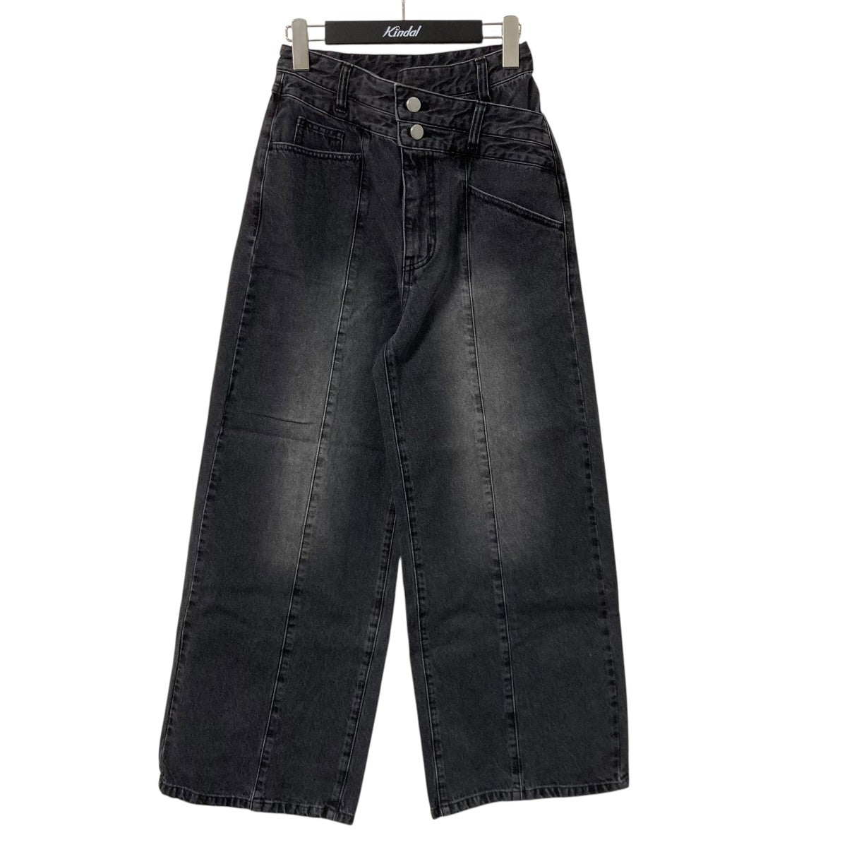 FRAY ID(フレイアイディー) アシメダブルウエストワイドデニムパンツ