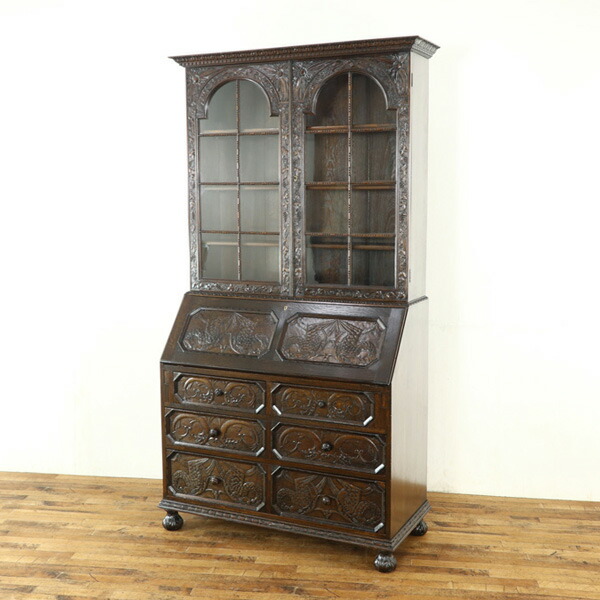 楽天市場】英国イギリスアンティーク家具 ビューローブックケース