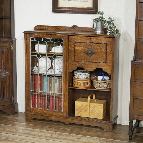 楽天市場】英国イギリスアンティーク家具 ビューローブックケース