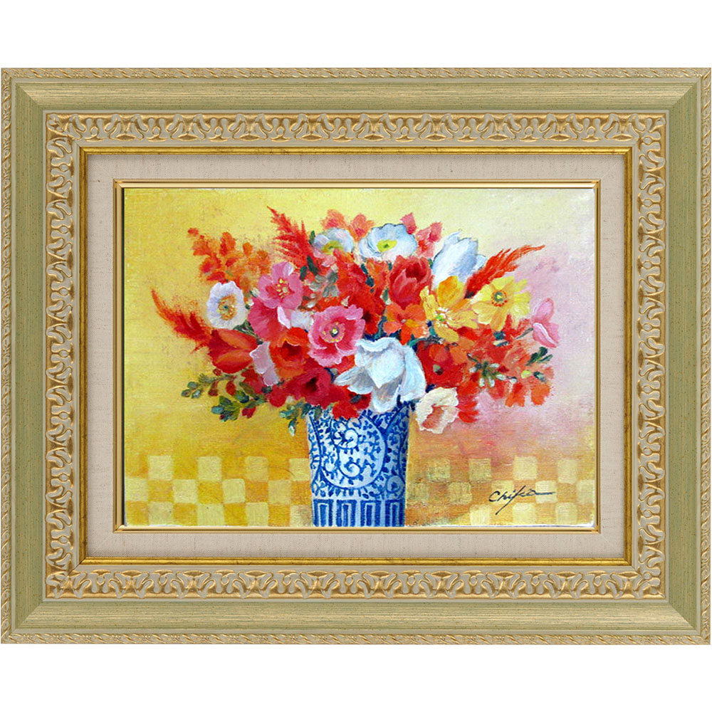 楽天市場】絵画 油絵 額入り油彩 手描き 油絵 ハッピーフラワー