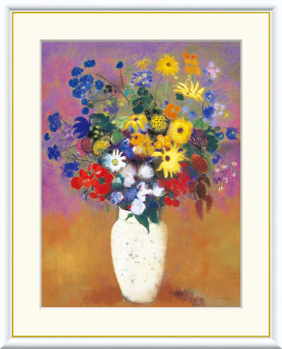 楽天市場】【スーパーSALE10％OFF】おうち美術館 ルドン 白い花瓶の花