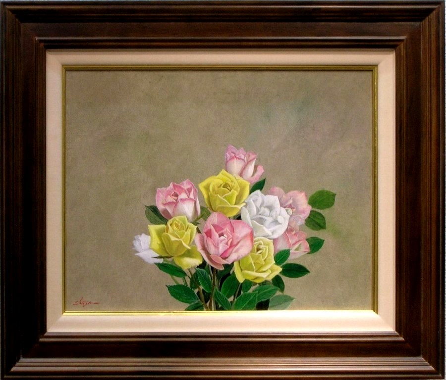 楽天市場】湯浅洋子 「ばら」 油彩4号 : 小野画廊