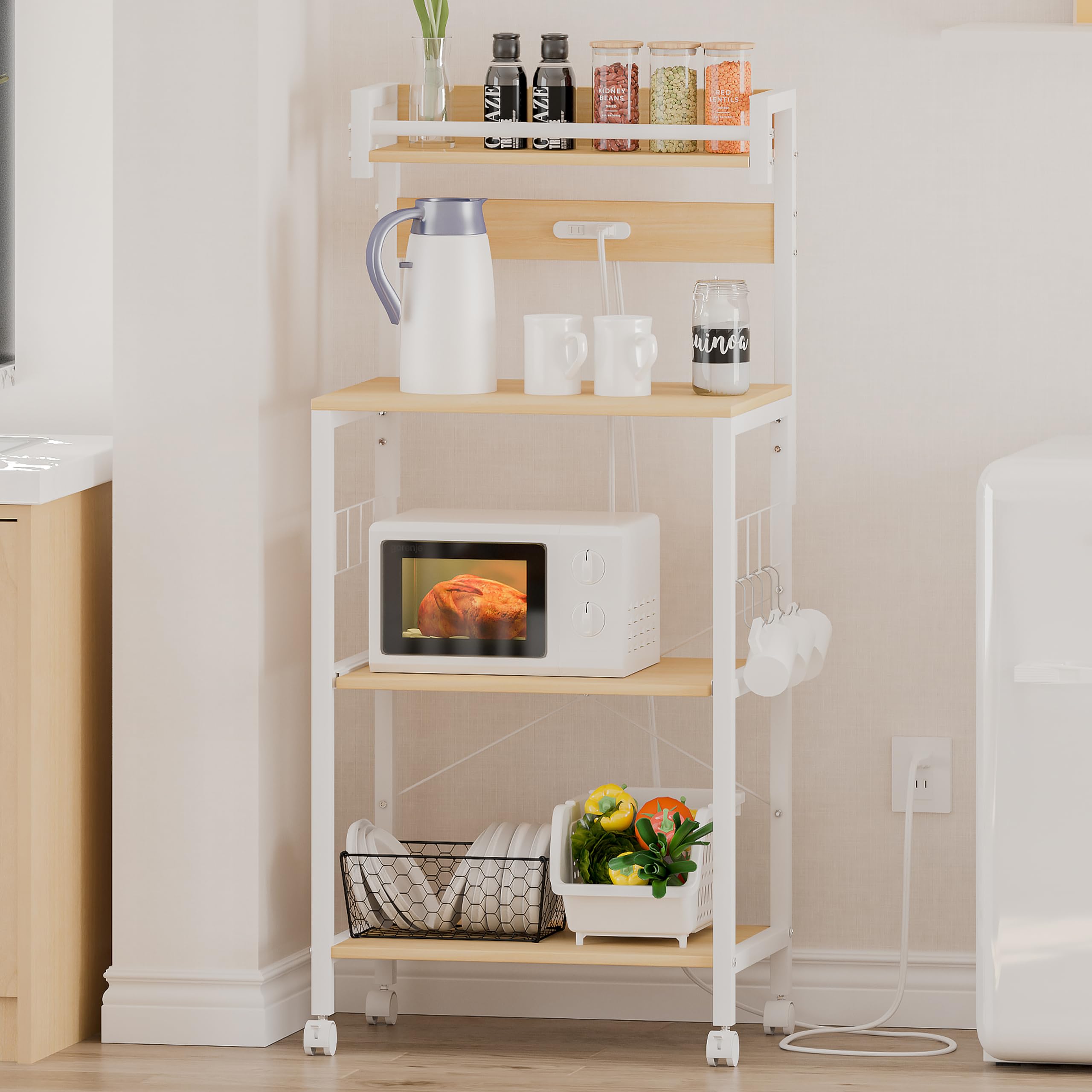 楽天市場】LunarLightキッチンベイカーラック幅57x奥行39.2x高さ133cm