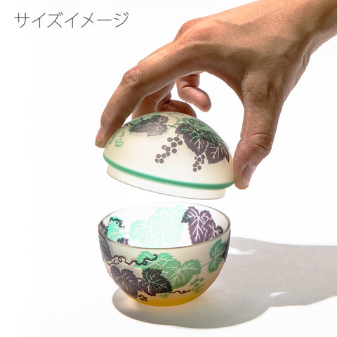 彫刻 幻夢柄子 ぶどう紋 蓋物 ｜江戸切子グラスならTABLEAU ONLINE