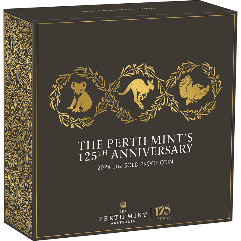 オーストラリア 2024年 パース造幣局創立125周年 100ドル金貨 1オンス