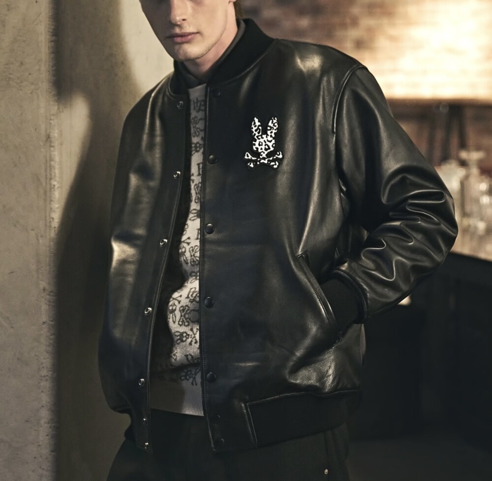 サイコバニー】シープレザーバーシティジャケット | Psycho Bunny