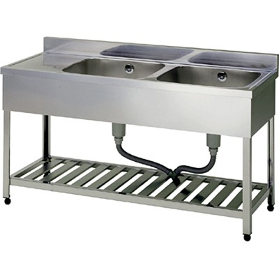 新品 [組立式] 業務用 ステンレス 2槽シンク（流し台