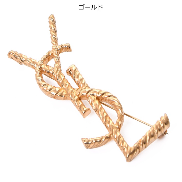 SAINT LAURENT [在庫処分] サンローラン ブローチ カサンドラ YSL ロゴ