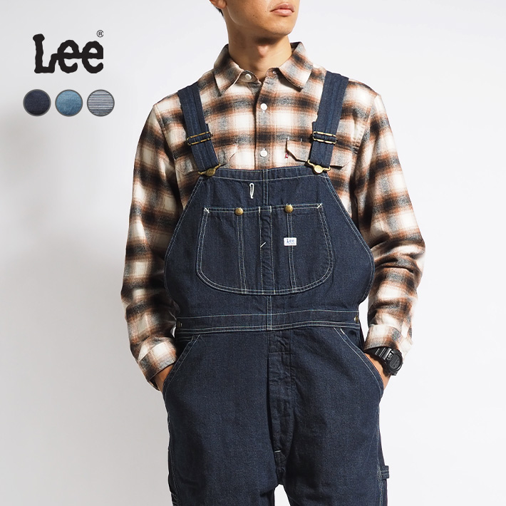 Lee（リー） オーバーオール デニム ヒッコリー ワイド ルーズ ユニ