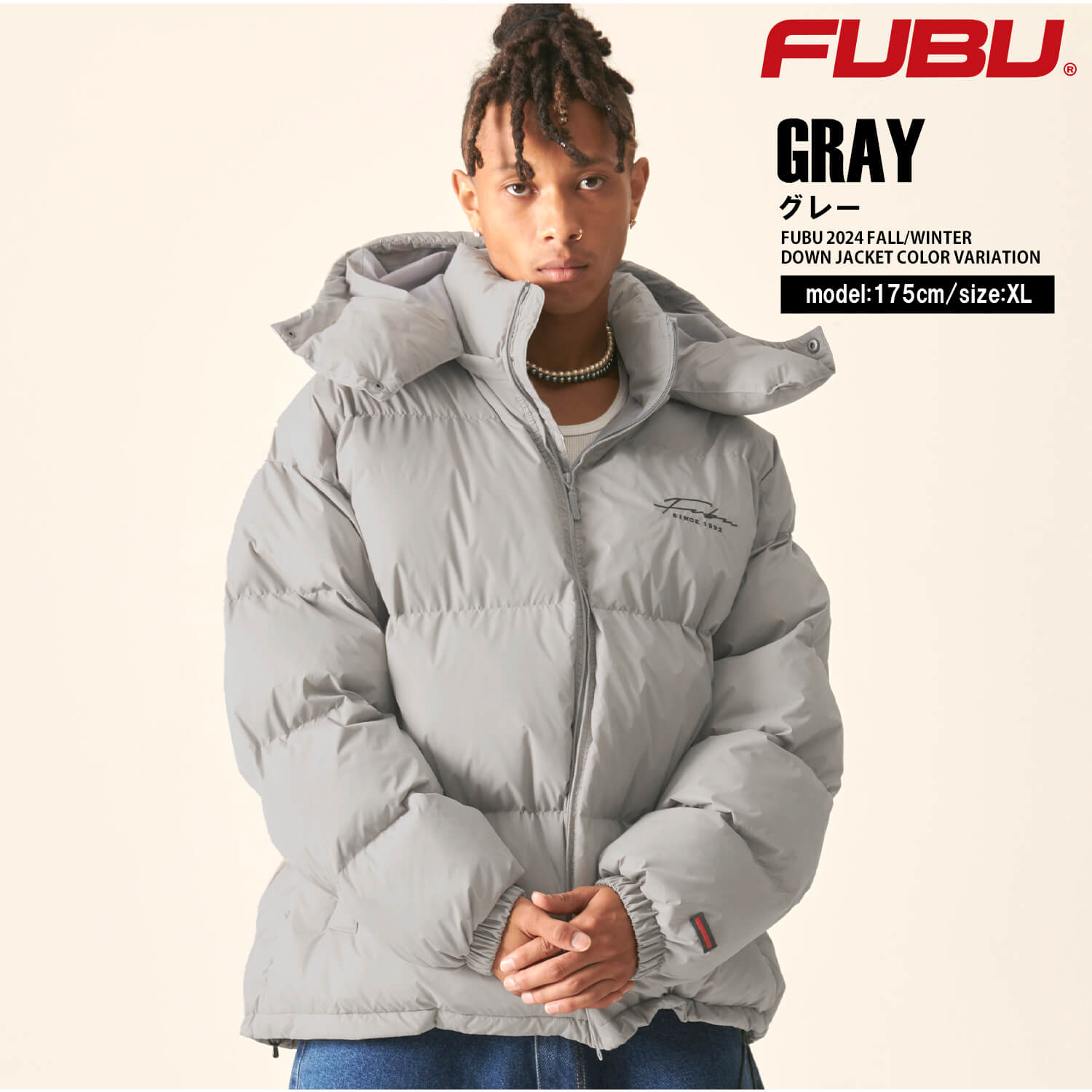 FUBU（フブ） ダウンジャケット メンズ 長袖 中綿ジャケット ナイロン