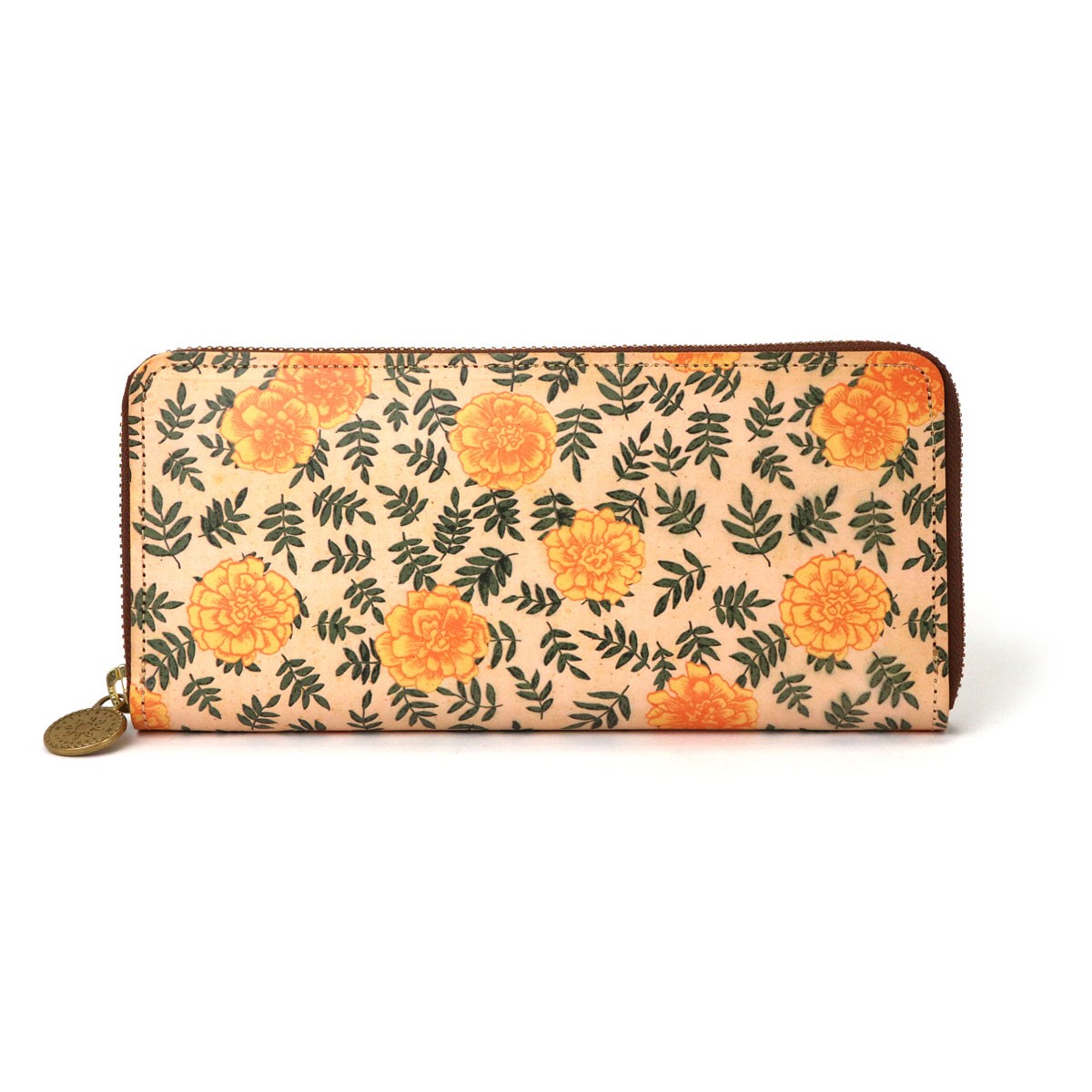 花柄 長財布 ラウンドファスナー レディース 本革 日本製 Helichrysum