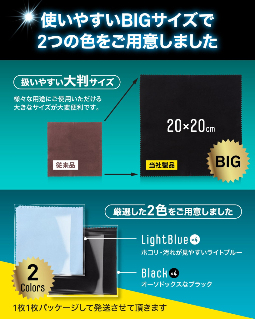 DABLOCKS メガネ拭き クリーニングクロス マイクロファイバークロス