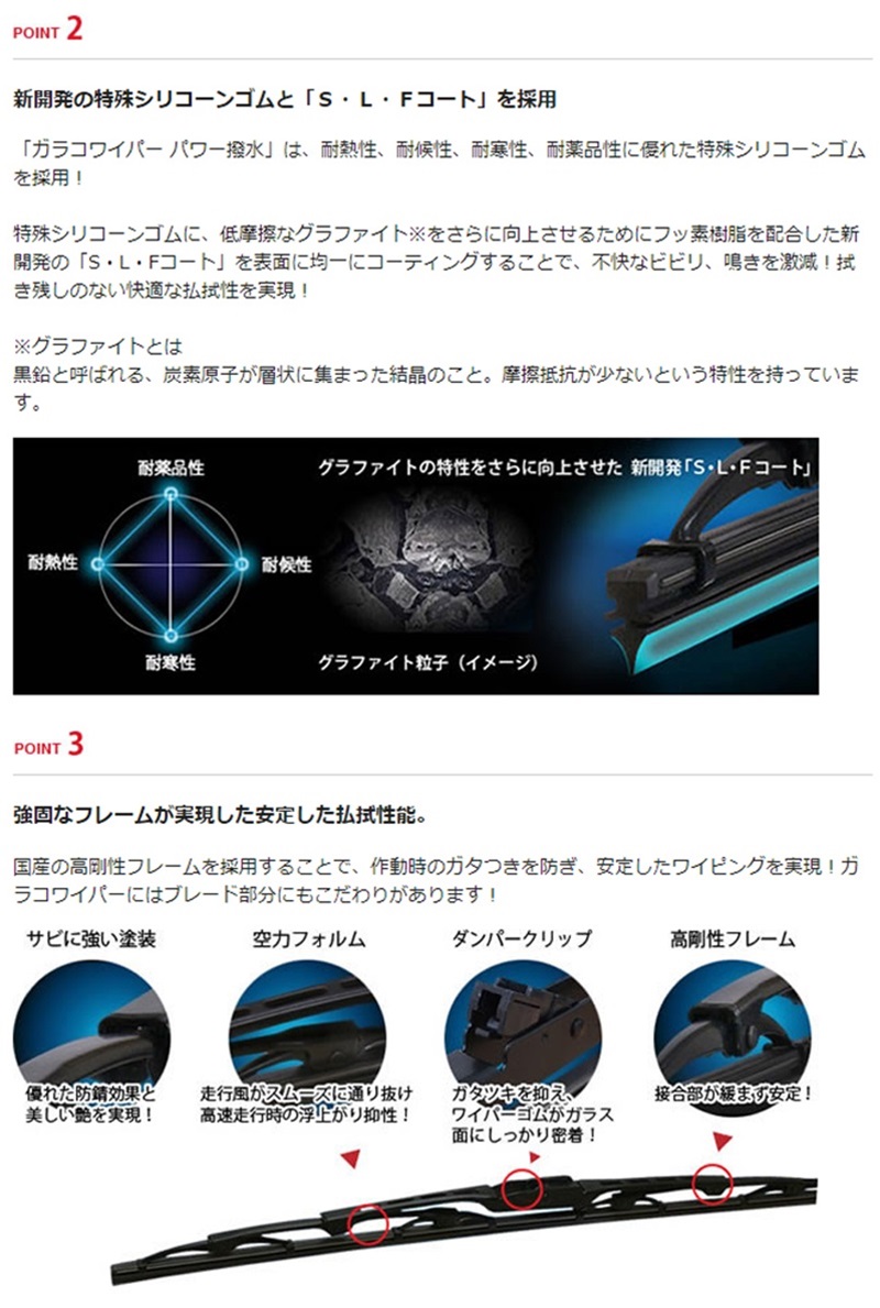 ソフト99 ガラコワイパー パワー撥水ブレード PB-6 自動撥水 長さ425mm
