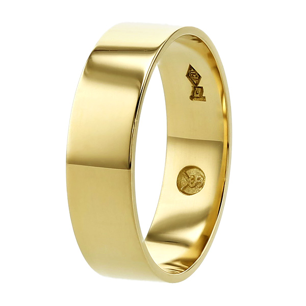 18金 平打ち リング 5mm幅 サイズ9〜22号 約3.6g K18 保証書付