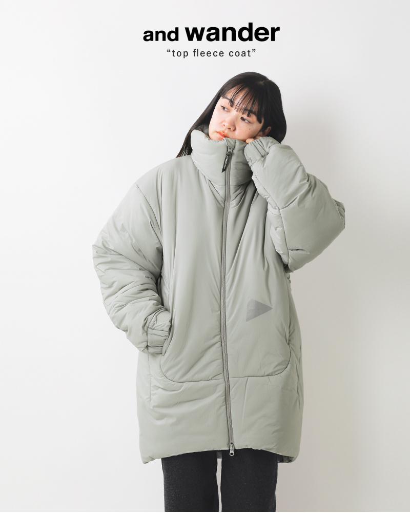 and wander（アンドワンダー） トップ フリース コート top fleece