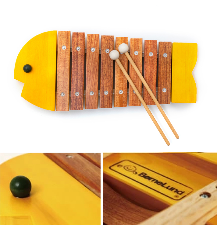 ボーネルンド（Bornelund） おさかなシロフォン イエロー ｜お魚