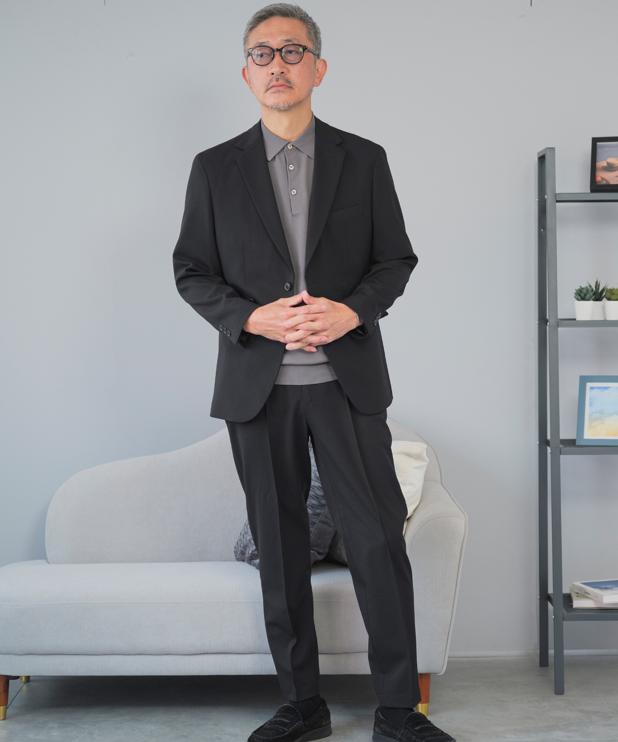 AWC セットアップ メンズ スーツ カジュアルスーツ ストレッチ