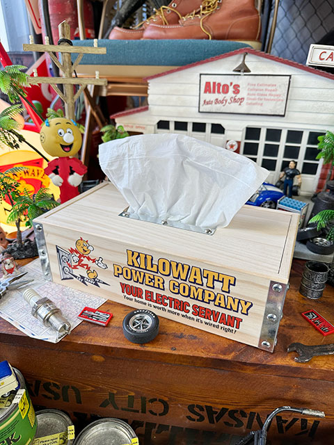 ヴィンテージアド ウッドティッシュボックス （レディキロワット