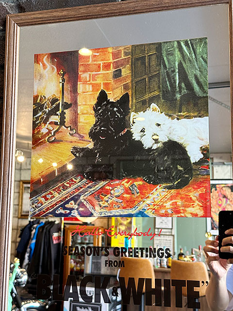 ビッグサイズ パブミラー （ブラック＆ホワイト） □ アメリカン雑貨