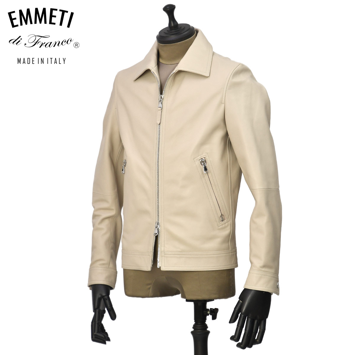 EMMETI（エンメティ） EMMETI【エンメティ】襟付きシングルライダース