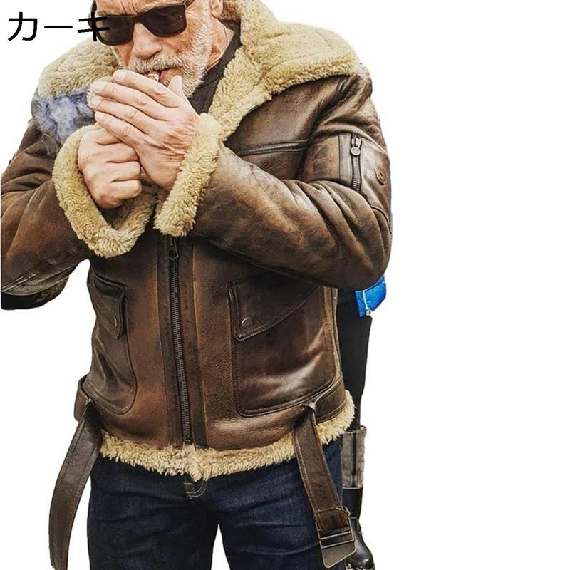 pirovintage ムートンジャケット スウェード レザー本革 袖裏ボ