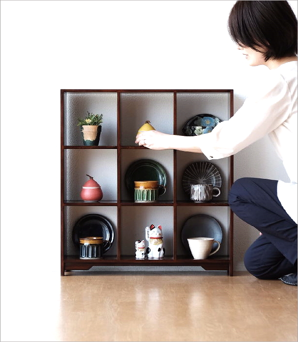 シェルフ 飾り棚 木製 おしゃれ マホガニー アンティーク調
