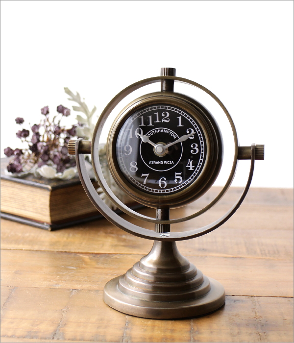 置き時計 置時計 アンティーク おしゃれ アナログ 小さい 真鍮 角度