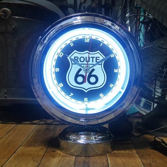 ROUTE66 ガスランプ ネオンクロック 置時計 ルート66 GASLAMP NEON