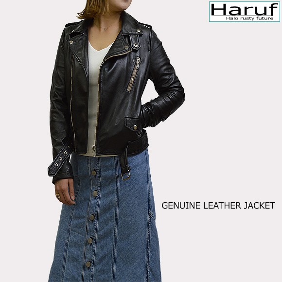 Haruf（ハルフ） レザージャケット ライダースジャケット レディース