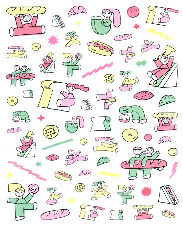 ニシワキタダシ シール パンとげんき 22-977 （30） 1シート 表現社