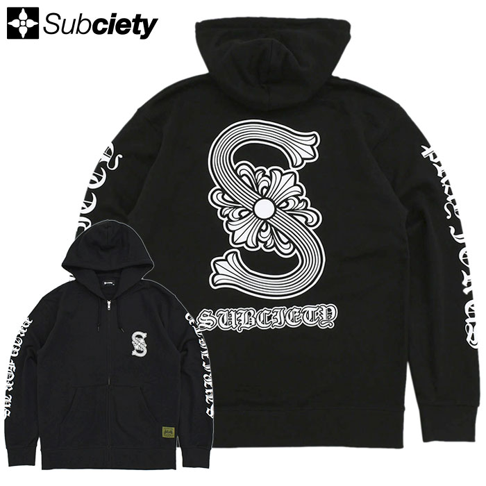Subciety（サブサエティ） パーカー ジップアップ メンズ クレスト