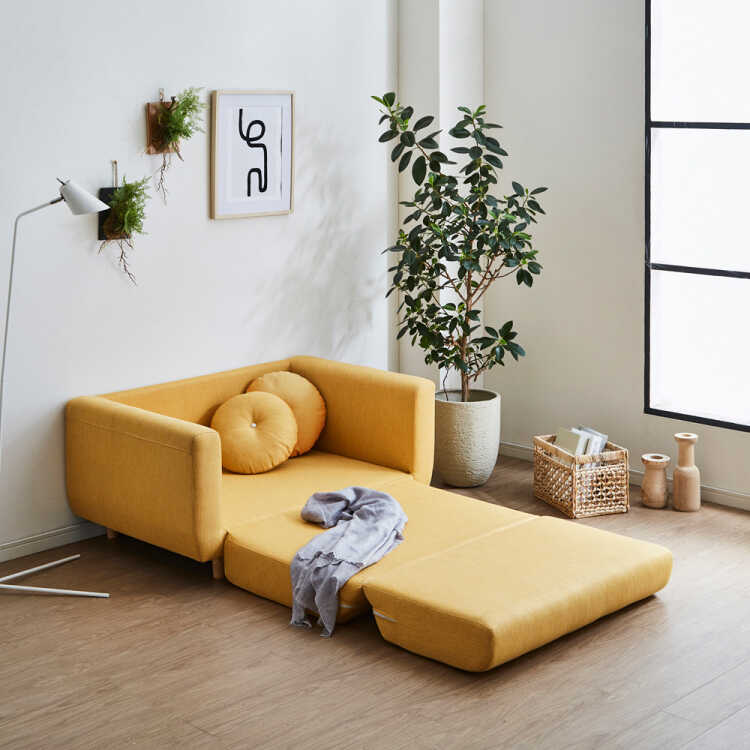 ソファー 二人掛け ソファベッド おしゃれ イエロー 黄色 2人