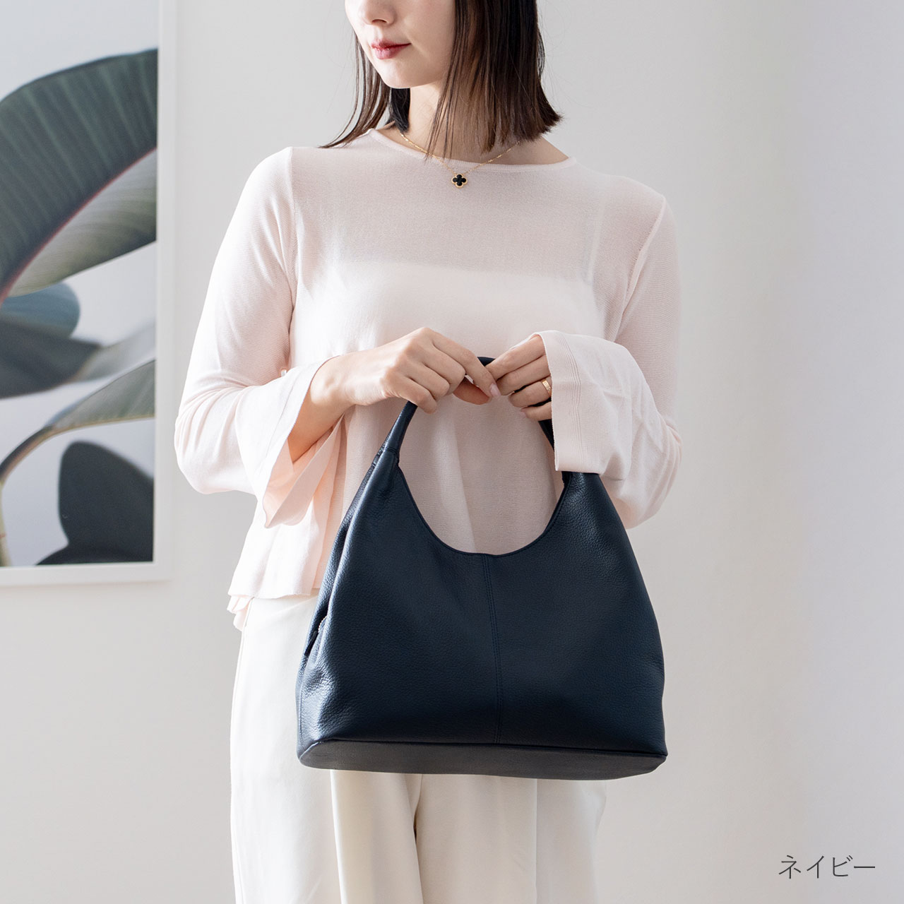 Jamale（ジャマレ） ハンドバッグ レディース 本革 日本製 ブラック