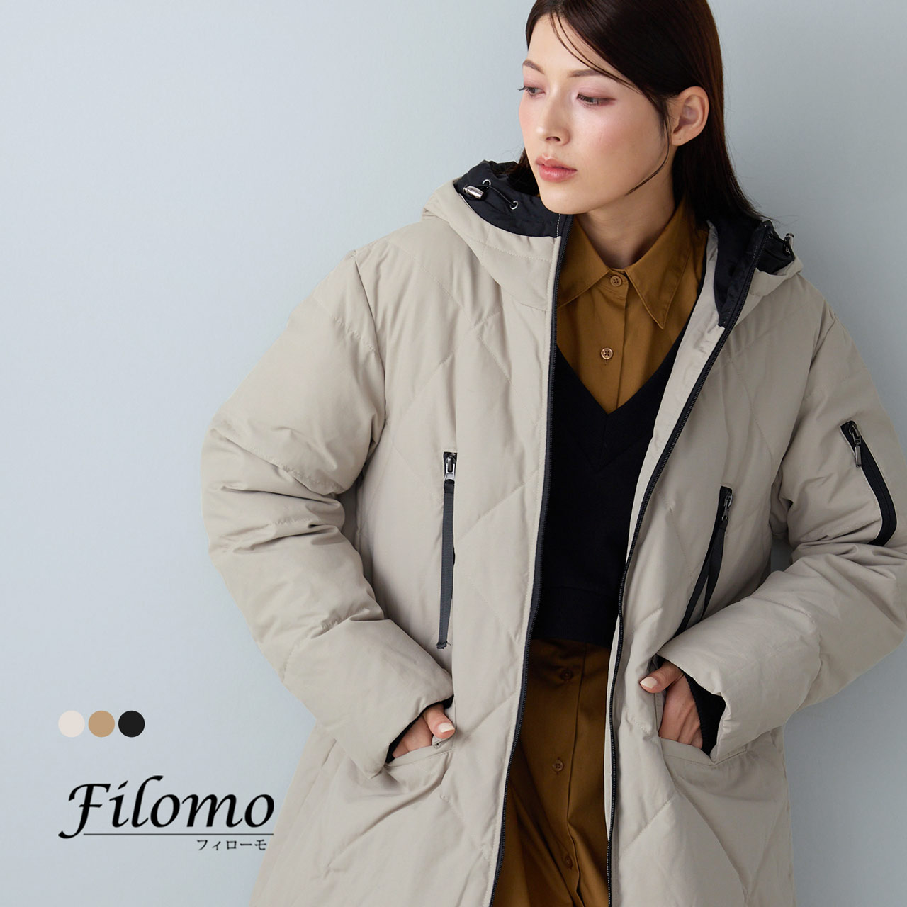 Filomo（フィローモ） ［期間限定価格］ダウン コート フード 付き