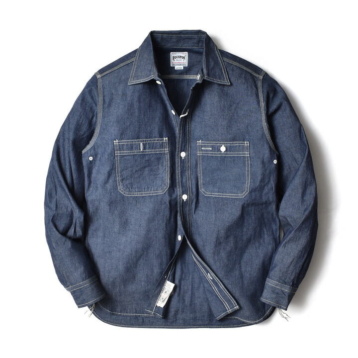 シャンブレー ワークシャツ メンズ 長袖 アメカジ ブランド 大きい