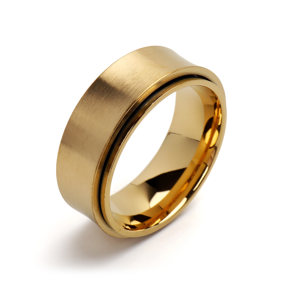 マットゴールドリング 金 つや消しシルバー シンプルリング メンズ