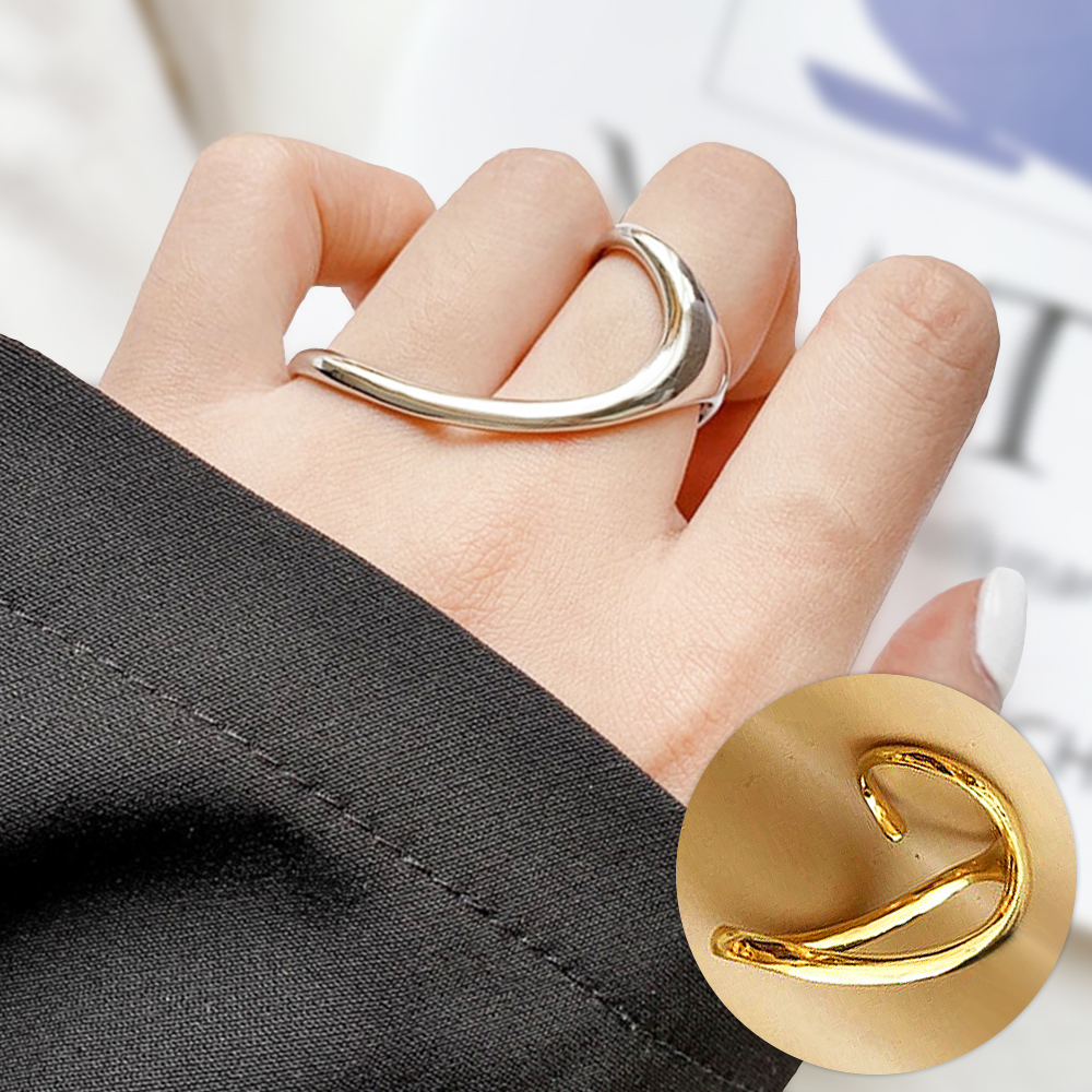 ダブルフィンガーリング ツーフィンガー スパイラル Aは925シルバー B