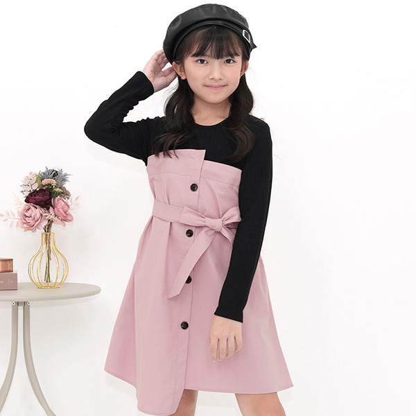 Bee des Bee 【クーポンで25％OFF】 トレンチ風ワンピース 長袖 3WAY