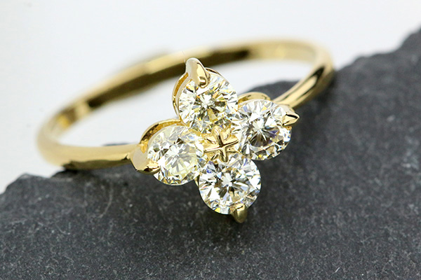 ダイヤモンド リング/指輪 0.650カラット 18金イエローゴールド K18 4