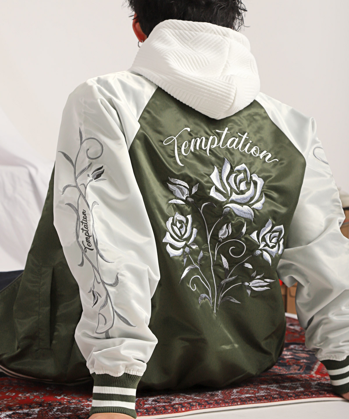 スカジャン メンズ ブルゾン ジャケット 薔薇 刺繍 横須賀ジャンパー