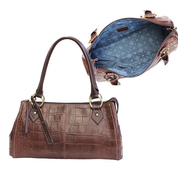 LIME made in japan ハンドバッグ 本革 ミニボストン クロコ 型押し