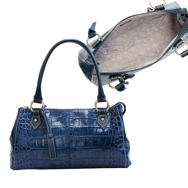 LIME made in japan ハンドバッグ 本革 ミニボストン クロコ 型押し