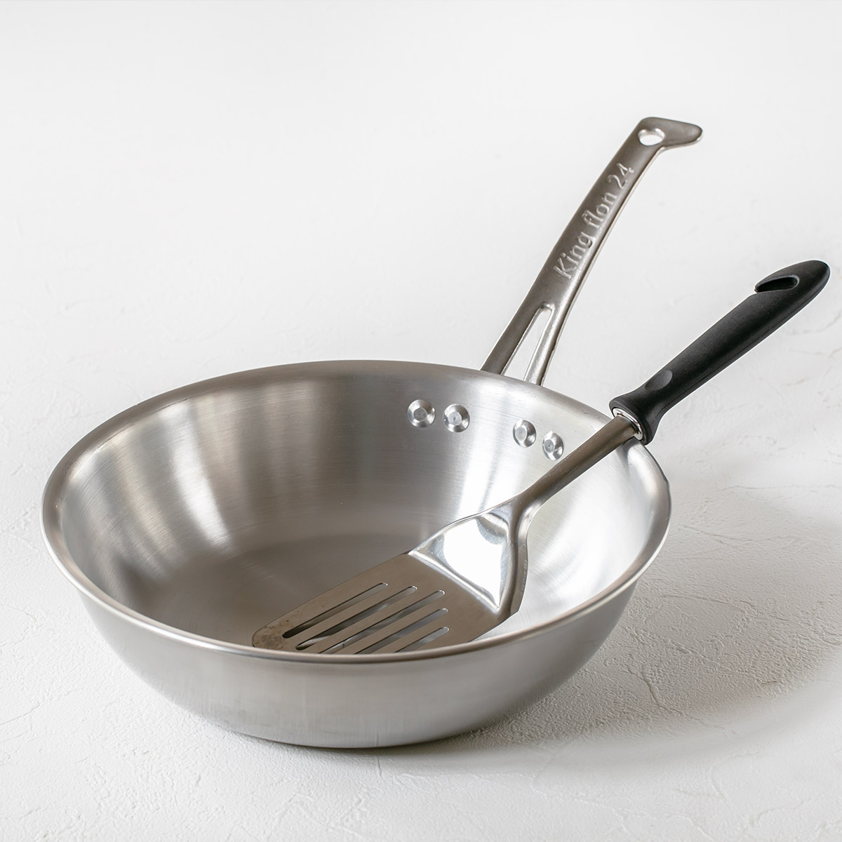 フライパン 27cm IH対応 深型 ステンレス製 キングフロン ノーメイク